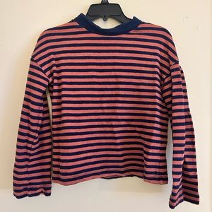 Light Red (almost pink) and Blue Striped Sweater